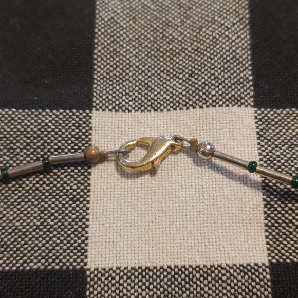 Glass bead green necklace - Picture 3 of 3